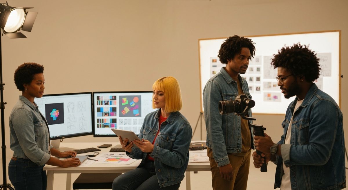 EX Media production team creating content in studio